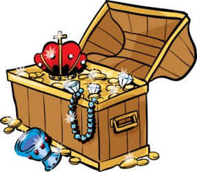 Treasure chest with lottery winning